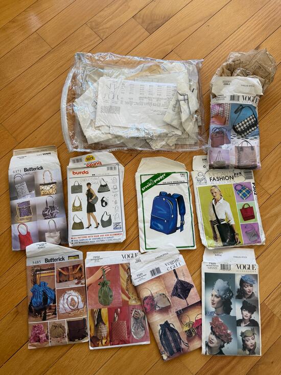 Vogue Patterns Handbags - Mixed Lot Vintage Y2K Purse & Pill Box Hat Patterns Vogue